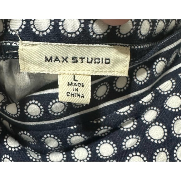 Max Studio Black and white print‎ wrap skirt with ruffle size L - Picture 2 of 3